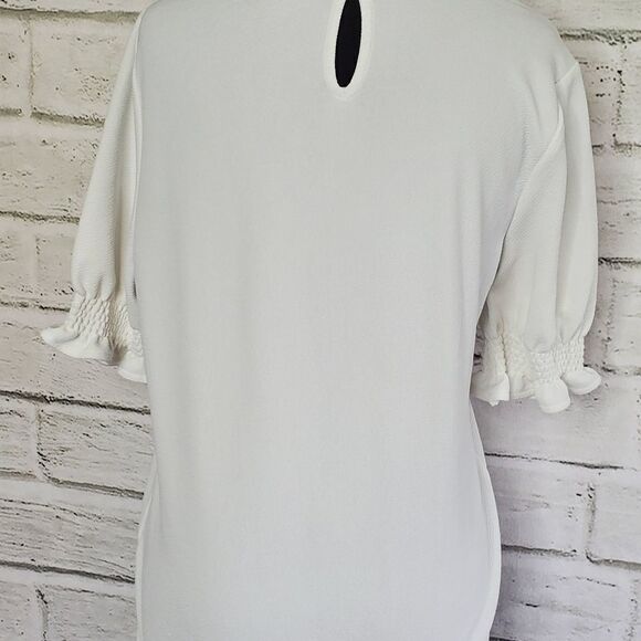 Adrianna Papell crepe puff sleeve shirt medium - Picture 10 of 10